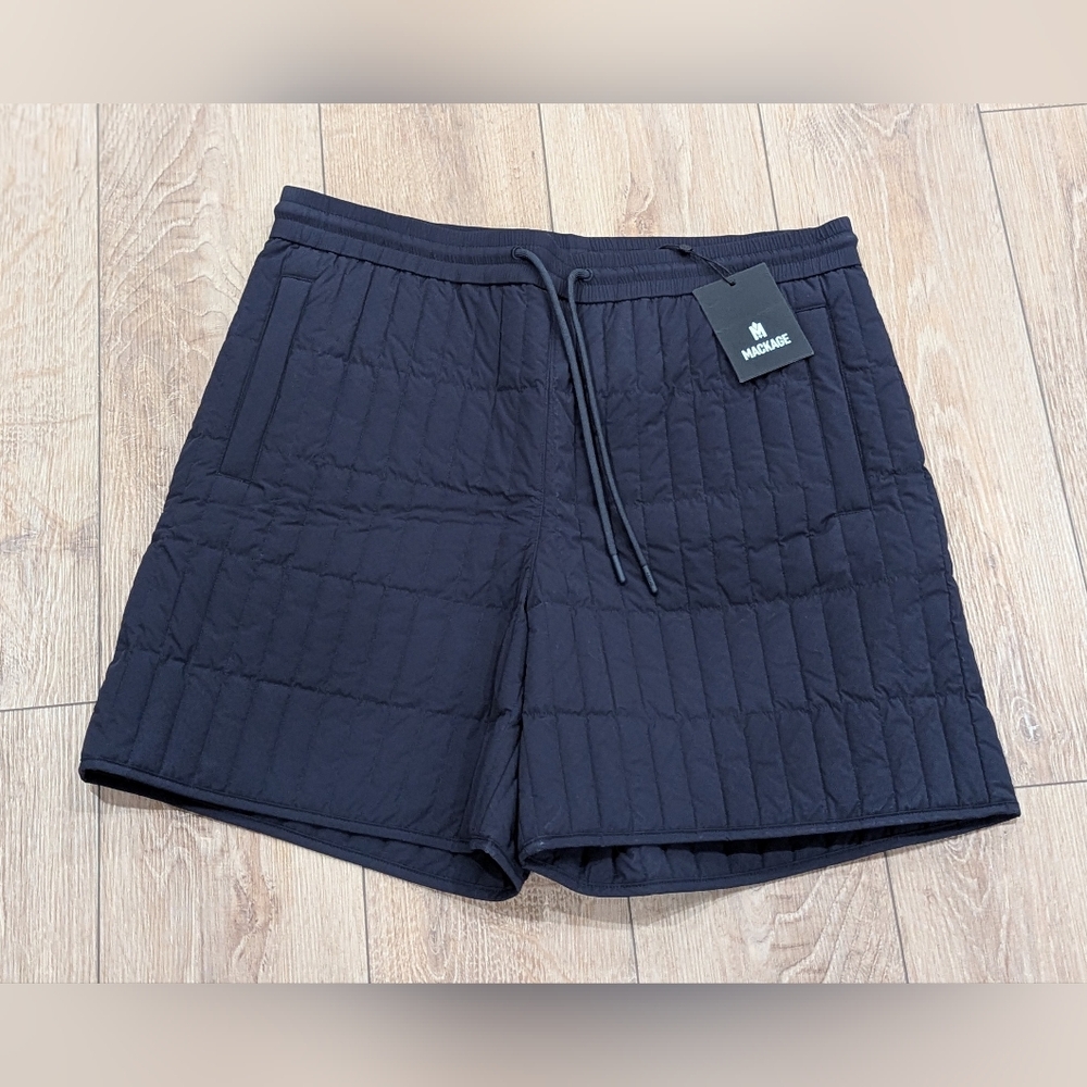 $550 Mens MACKAGE "Sebastian" Quilted Shorts Navy US 38